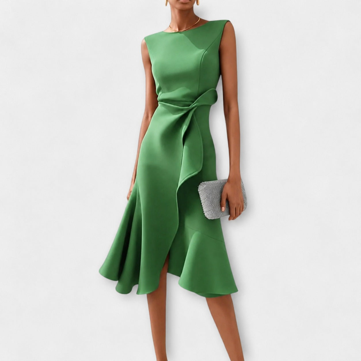 Stella - Robe Élégante Midi sans Manches