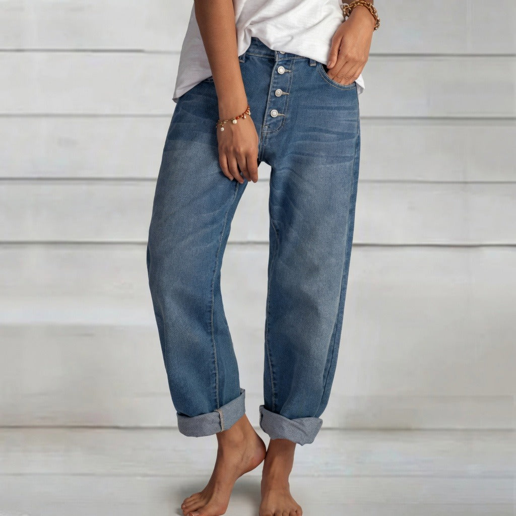 Kaden - Pantalon à taille haute et coupe droite