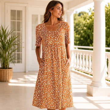 Yasmin - Robe Fleurie à Manches Courtes