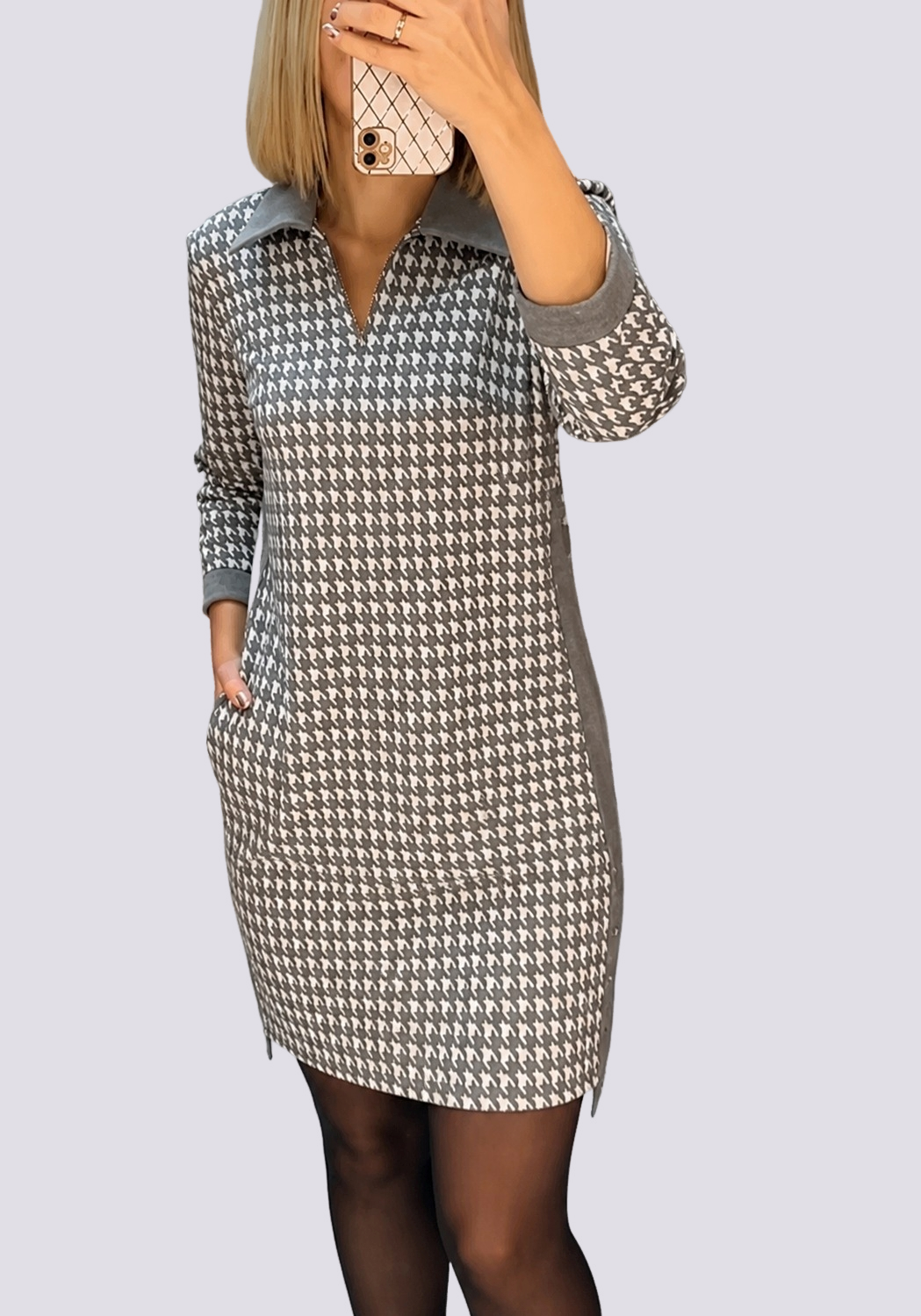 Saskia - Robe Chic Courte avec Revers