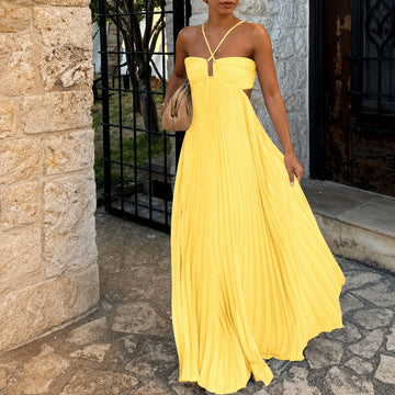 Inaya - Robe longue élégante à fines bretelles
