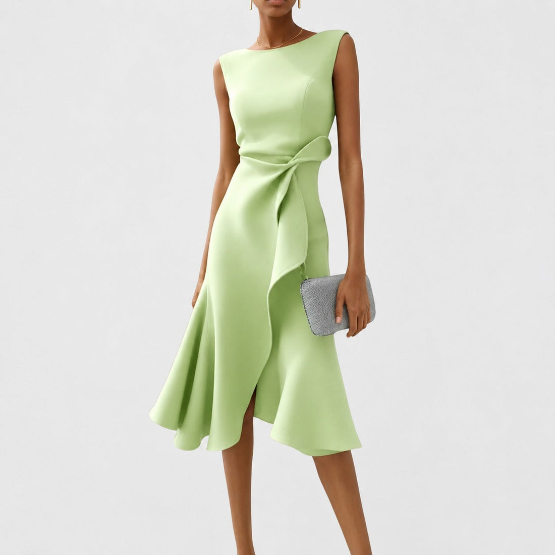 Stella - Robe Élégante Midi sans Manches