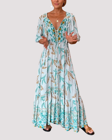 Ashley - Robe Longue à Grandes Fleurs