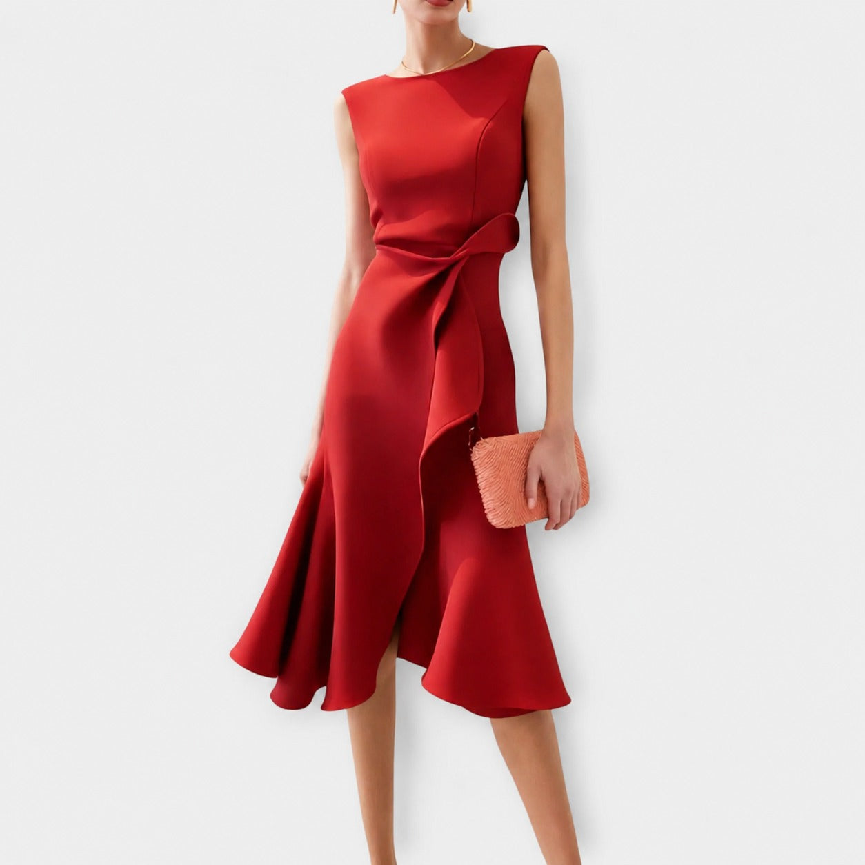 Stella - Robe Élégante Midi sans Manches
