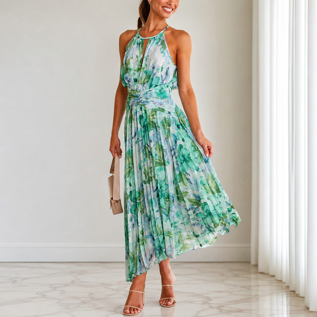 Emaan - Robe longue à fleurs raffinée