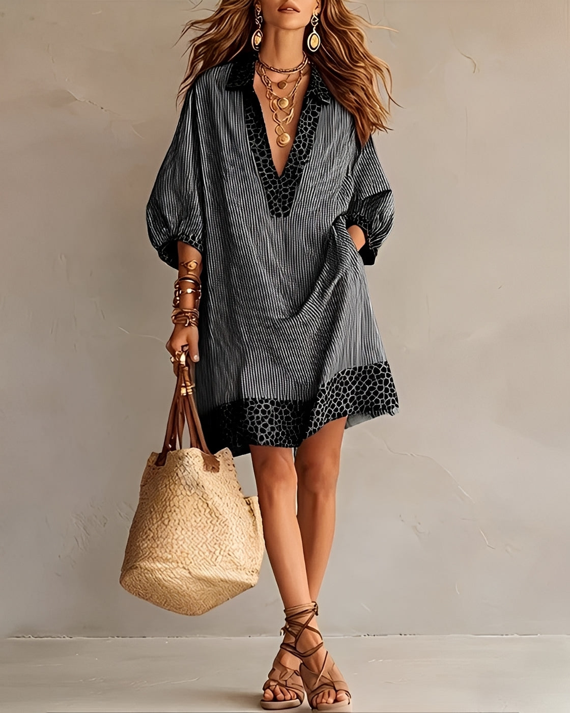 Abbie - Robe Élégante avec Panneaux Doux