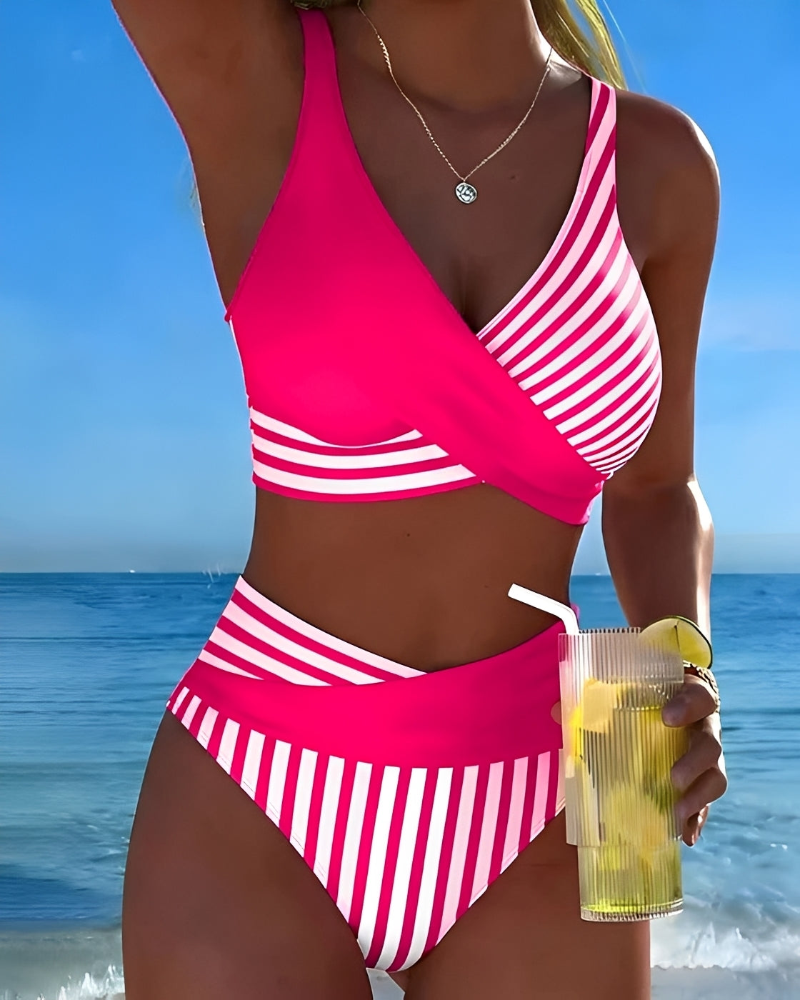 Angelica - Bikini deux pièces à rayures élégantes