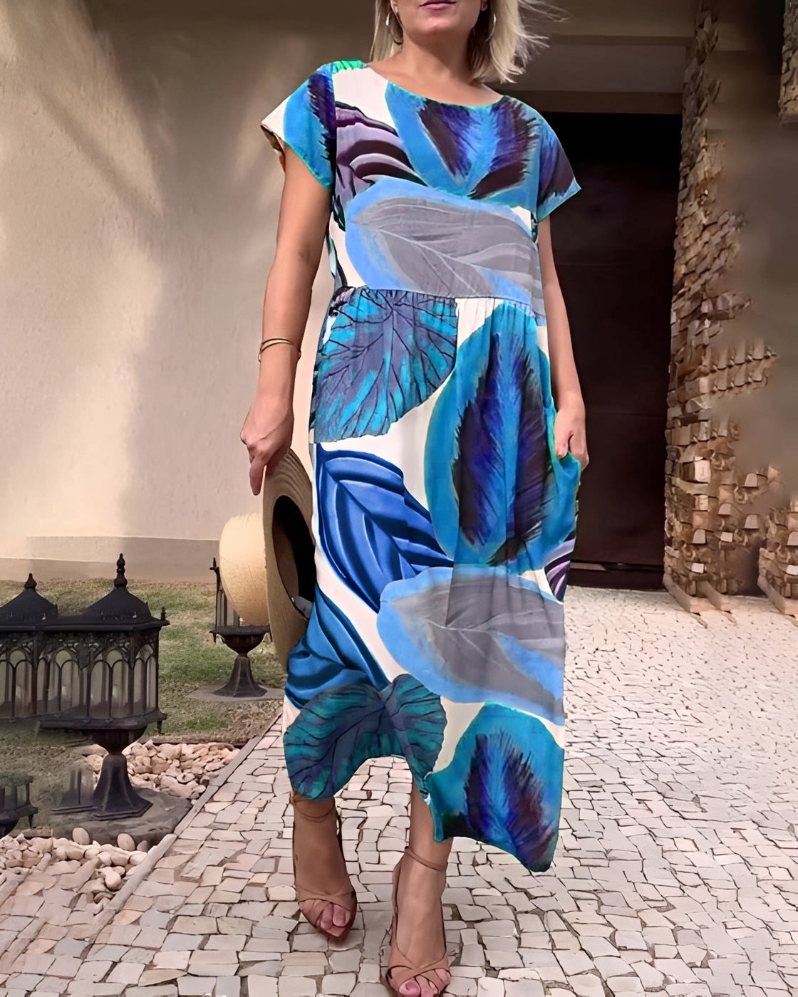 Sami - Robe Chic avec Ouverture et Manches Courtes