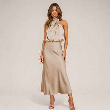 Lillie - Robe élégante avec col halter