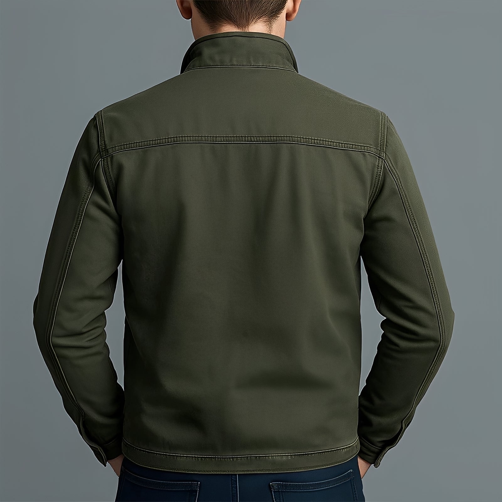 Jaden - Veste Décontractée avec Fermeture Éclair Vieillie
