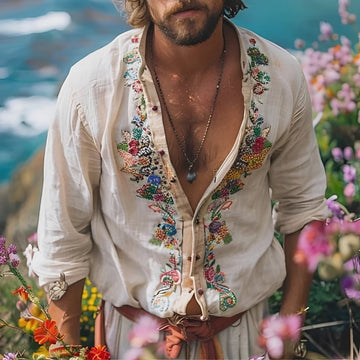 Benedict - Chemise stylée avec broderies et manches longues