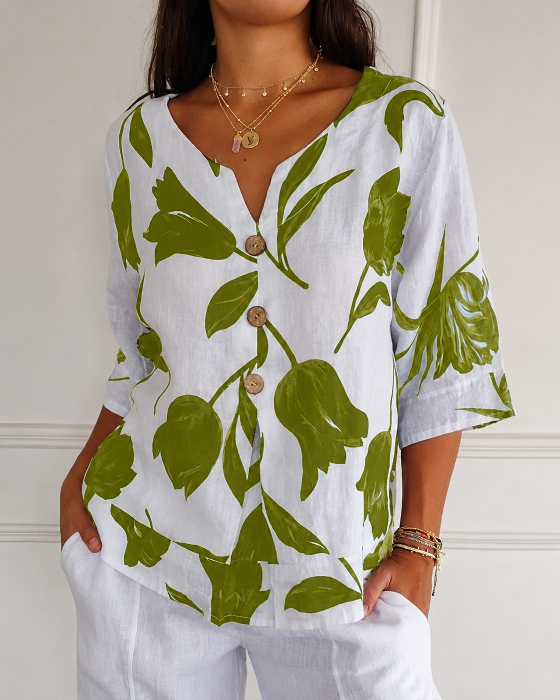 Chiara - Chemisier avec un Élégant Motif Floral