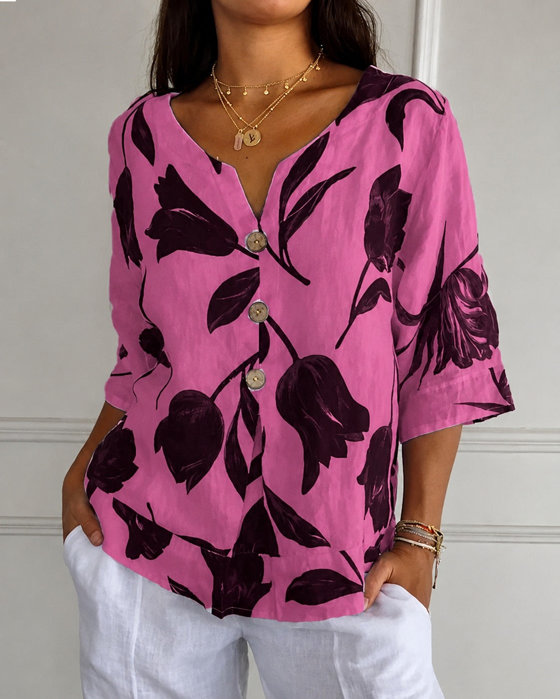 Chiara - Chemisier avec un Élégant Motif Floral
