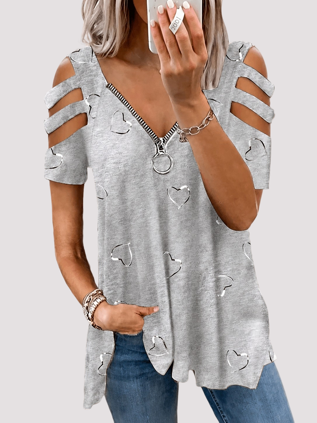 Saira - Chemise avec Fermeture Éclair Élégante