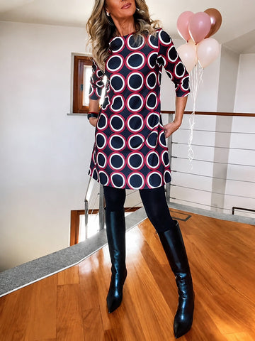 Daniela - Robe Élégante à Manches Mi-Longues