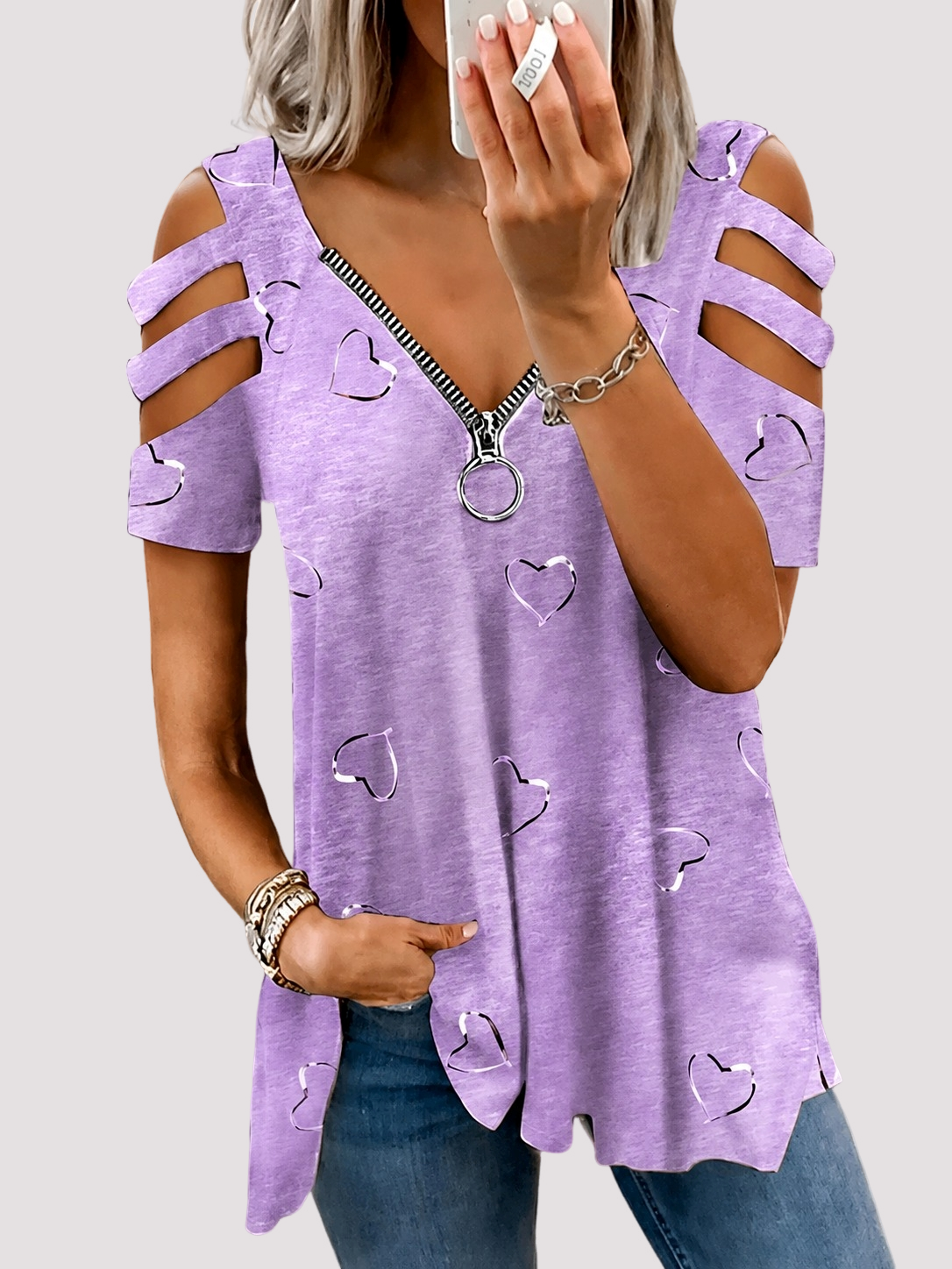 Saira - Chemise avec Fermeture Éclair Élégante