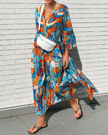 Maizie - Robe à Imprimés Floraux avec Finitions en Cascade