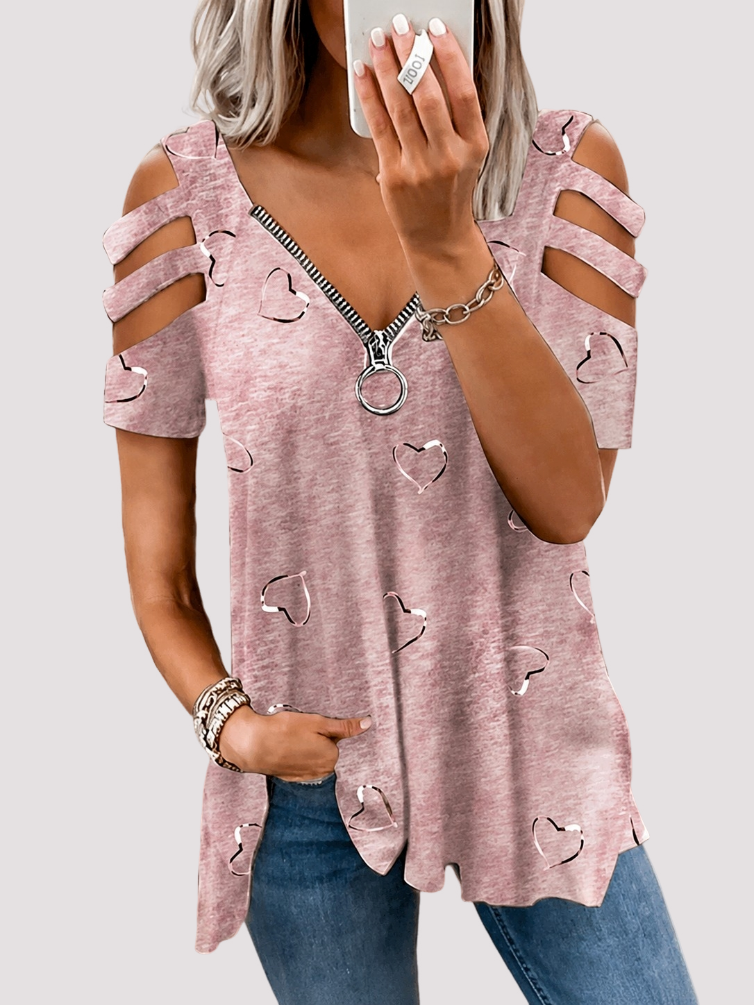Saira - Chemise avec Fermeture Éclair Élégante