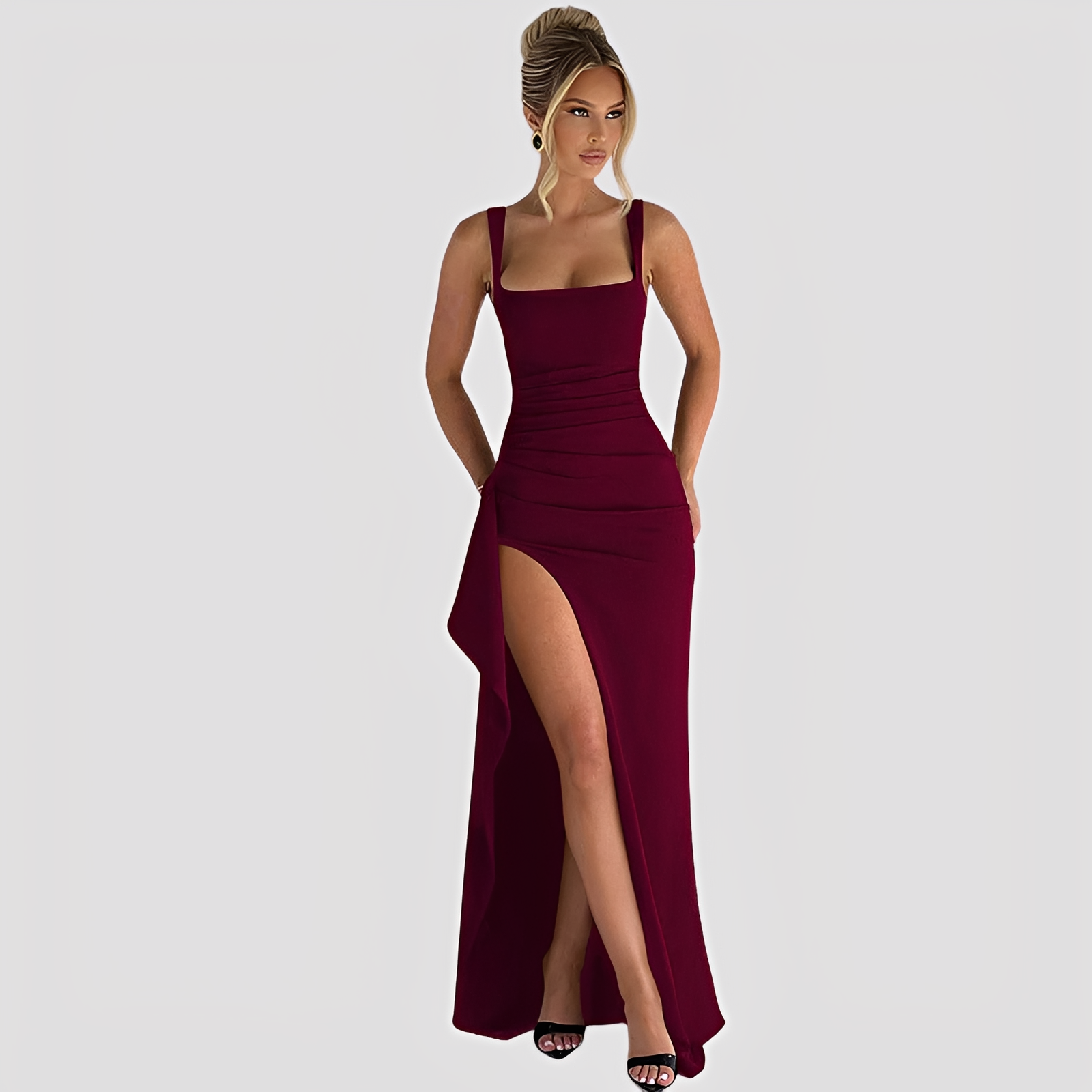 Kelly - Robe Longue Chic avec Fente Élégante