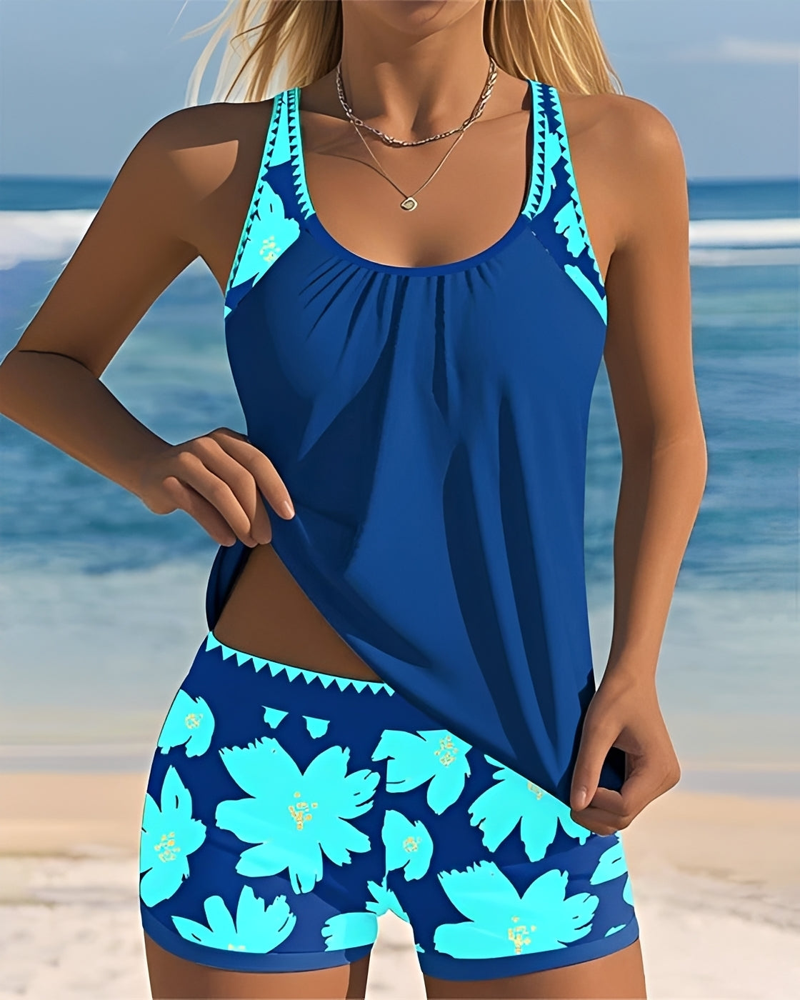 Mila - Bikini à fleurs Col U