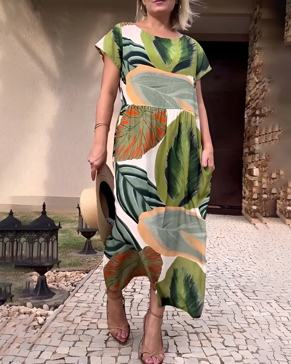 Sami - Robe Chic avec Ouverture et Manches Courtes