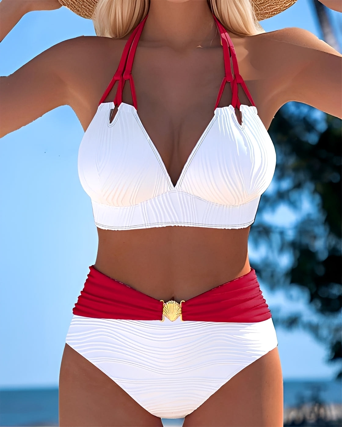 Camille - Bikini élégant taille haute