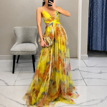 Michelle - Longue Robe avec Motif Floral