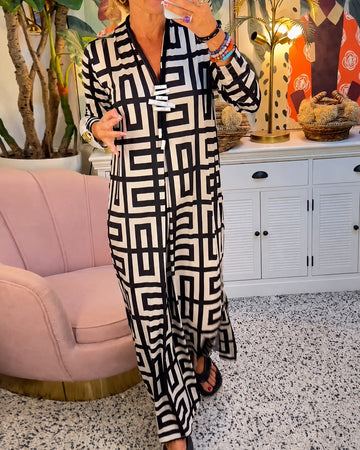 Valerie - Robe Élégante avec Motifs Géométriques