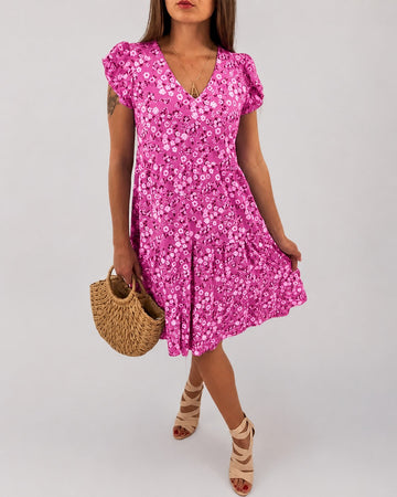 Gwen - Robe Midi à Imprimés Floraux Détendue