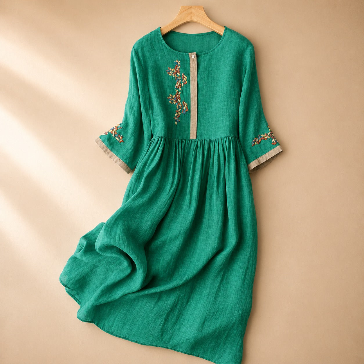 Laura - Robe Décontractée de Style Bohémien avec Broderies