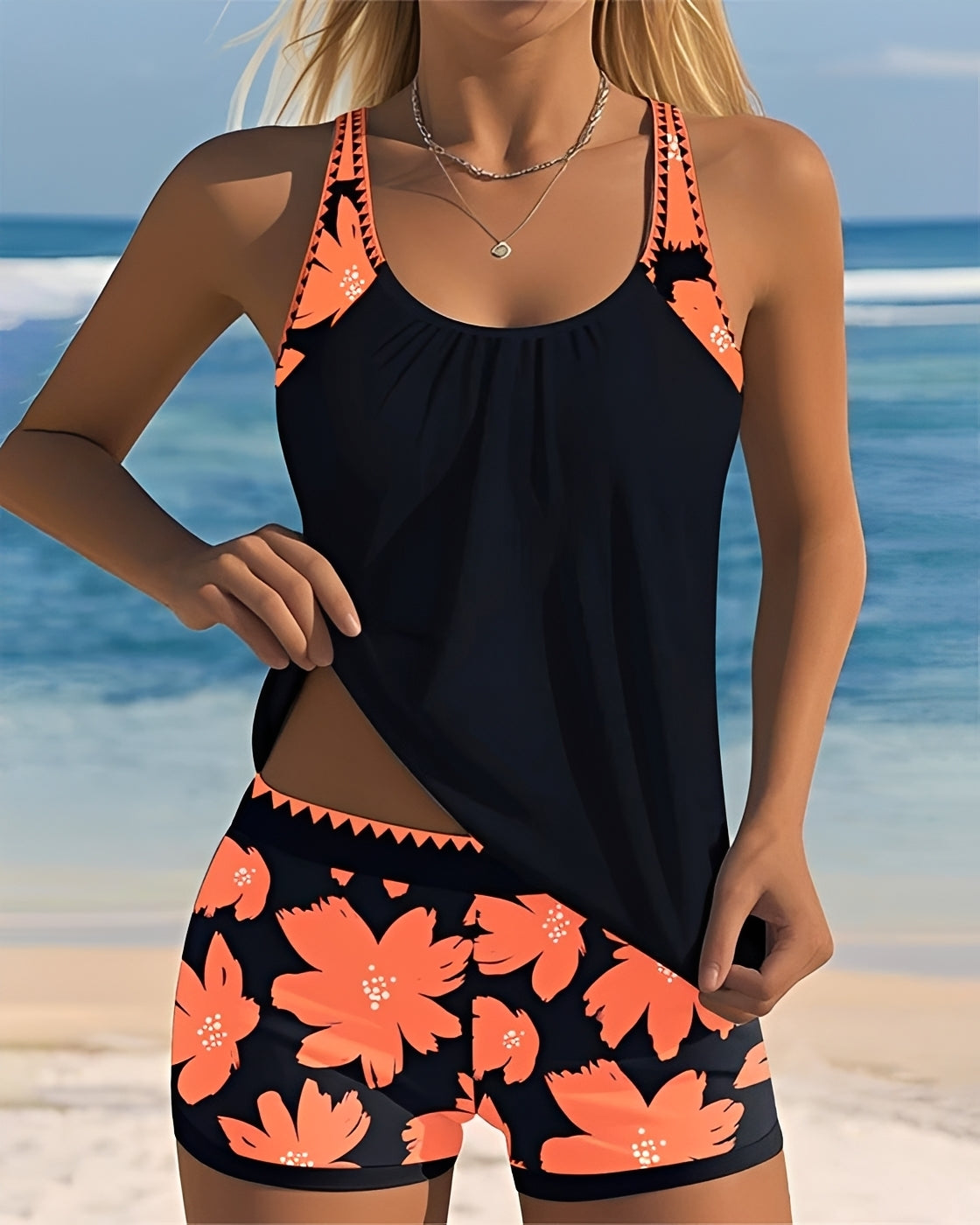 Mila - Bikini à fleurs Col U