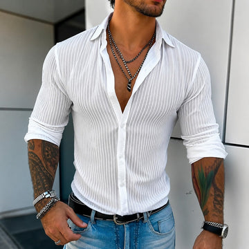 Jonty - Chemise rayée à manches longues pour un look décontracté