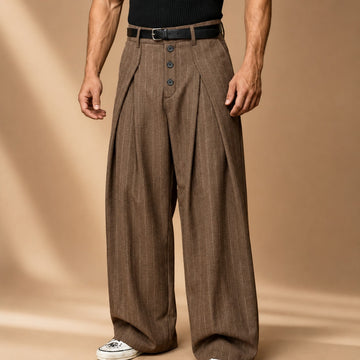 Farhan - Pantalon à motif avec coupe large
