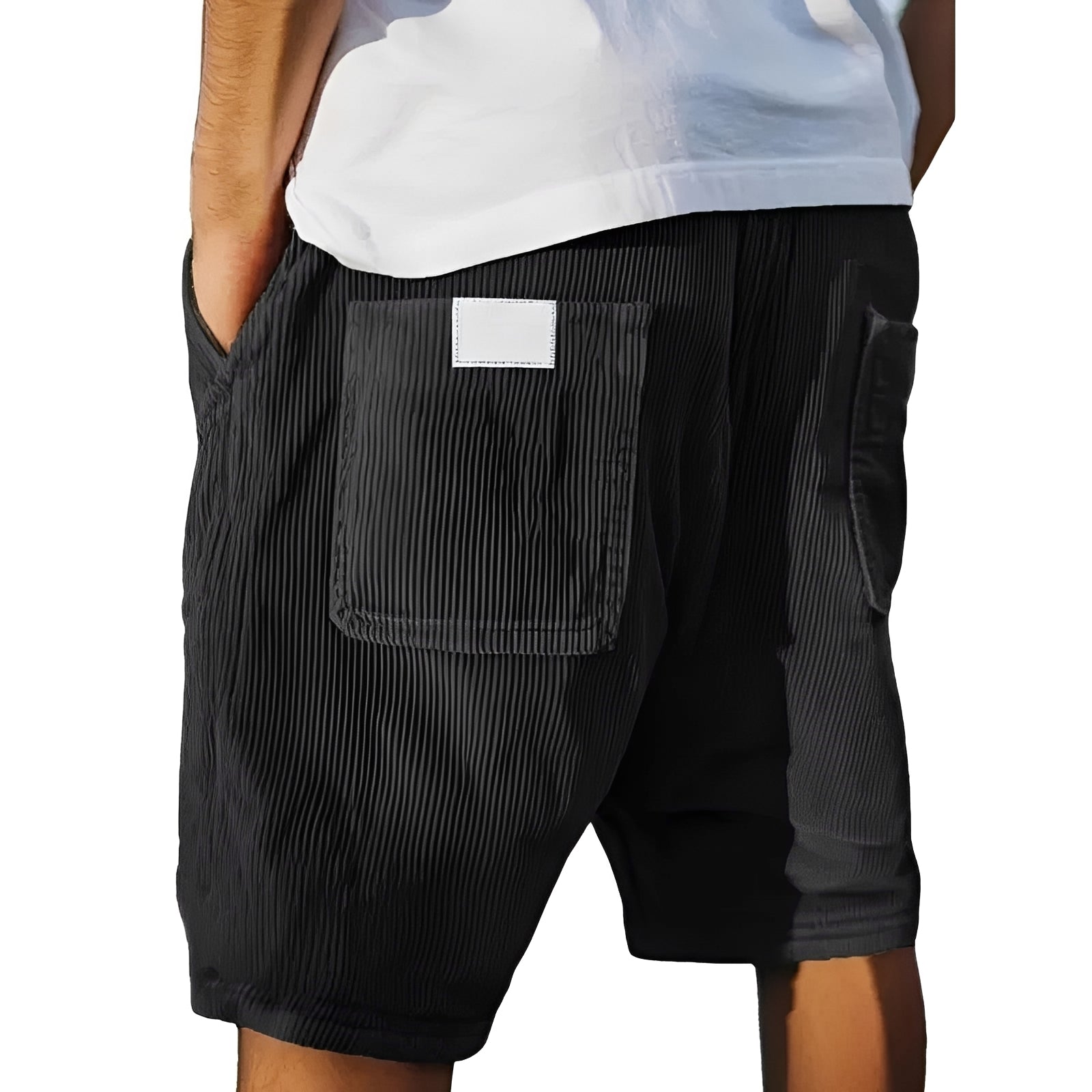 Ritchie - Shorts relax à texture nervurée