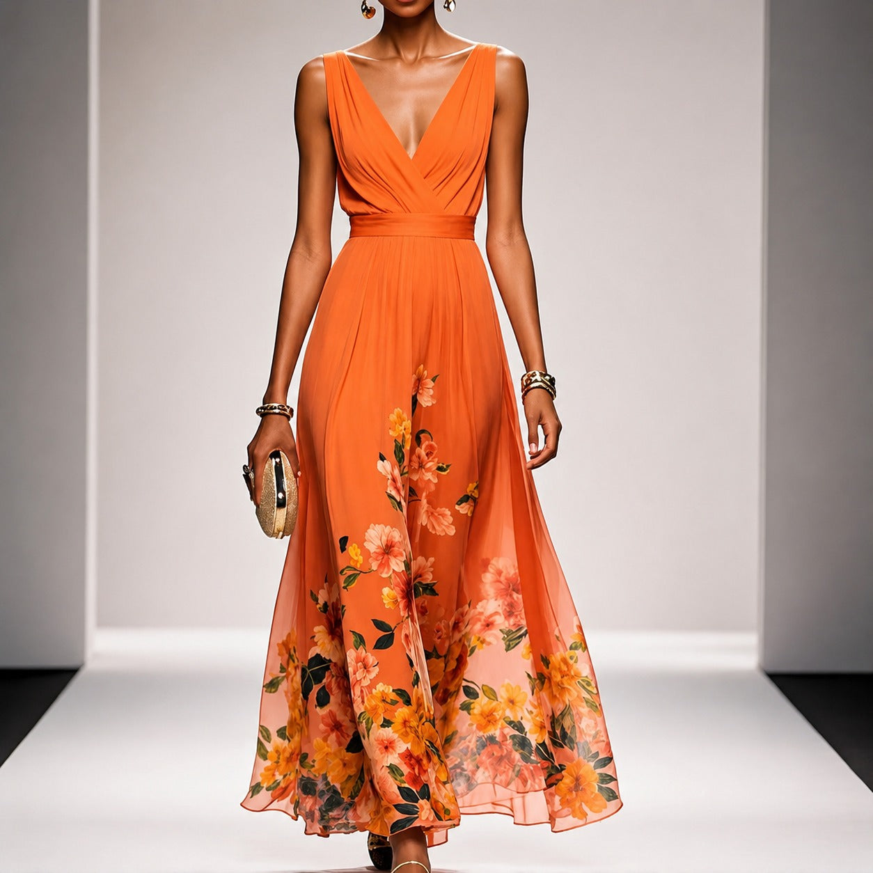 Tanisha - Robe longue à motif floral
