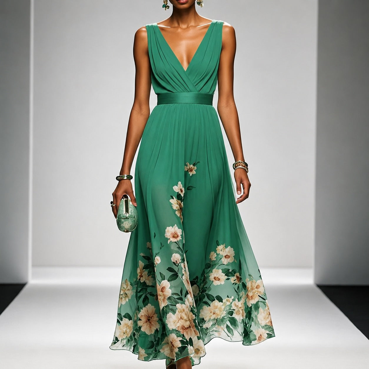 Tanisha - Robe longue à motif floral