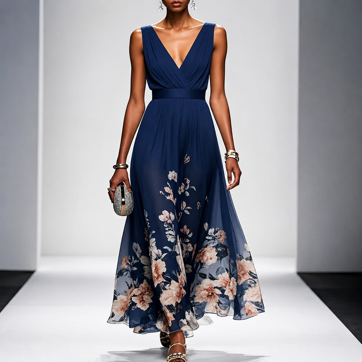 Tanisha - Robe longue à motif floral