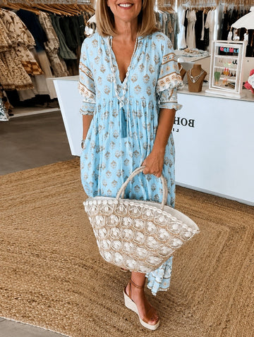 Casey - Robe Décontractée avec Manches Mi-longues