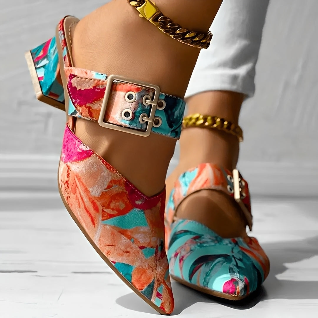 Aurora - Chaussures à Talons Larges Multicolores