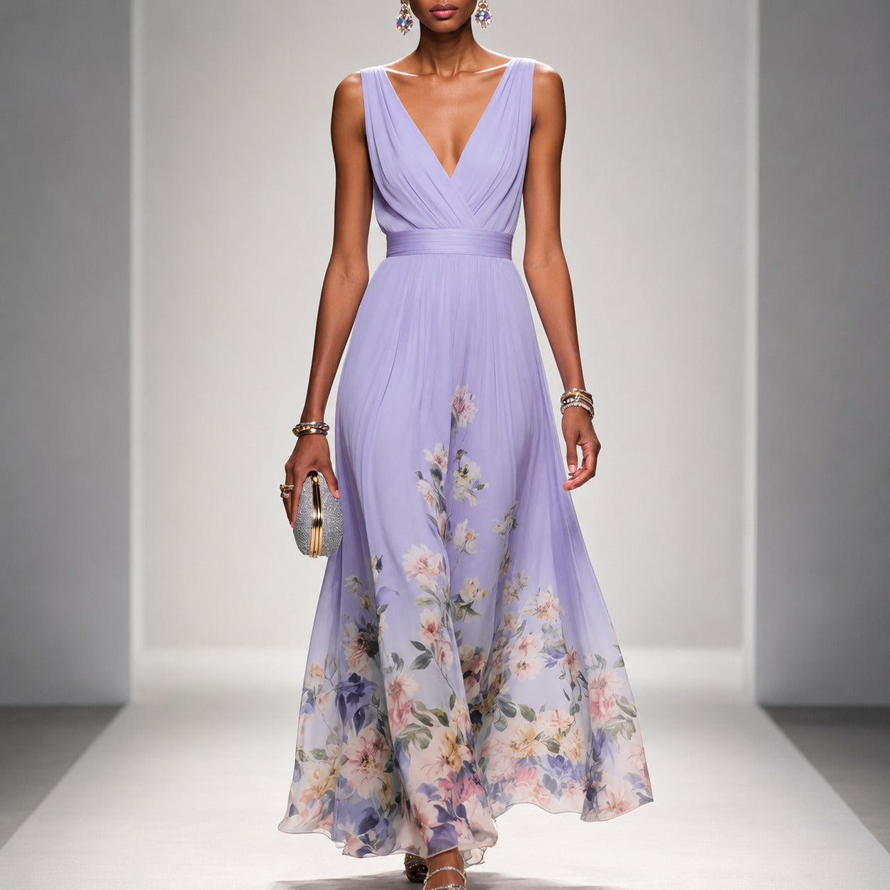 Tanisha - Robe longue à motif floral