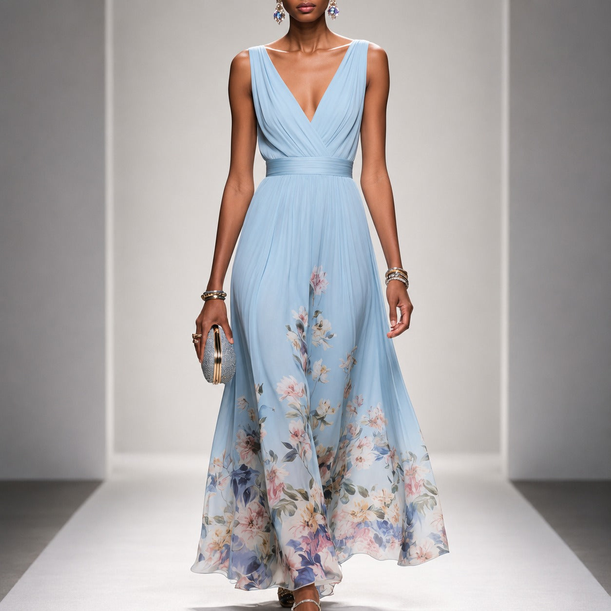 Tanisha - Robe longue à motif floral