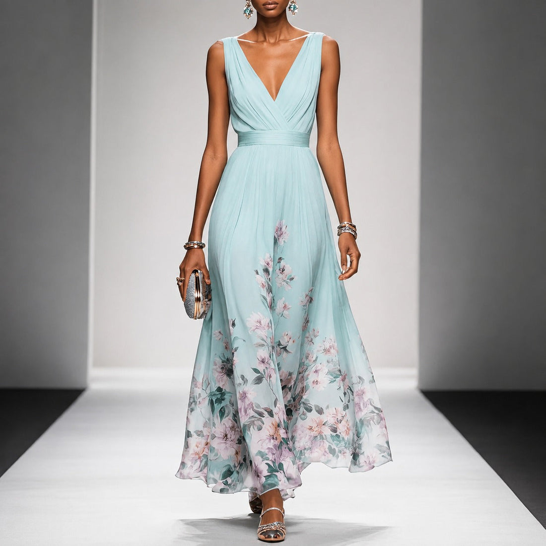 Tanisha - Robe longue à motif floral