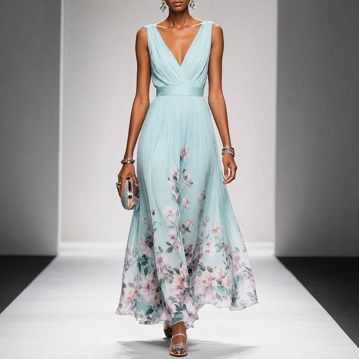 Tanisha - Robe longue à motif floral