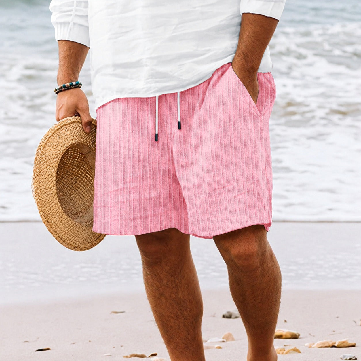Simone - Short Rayé Décontracté pour la Plage