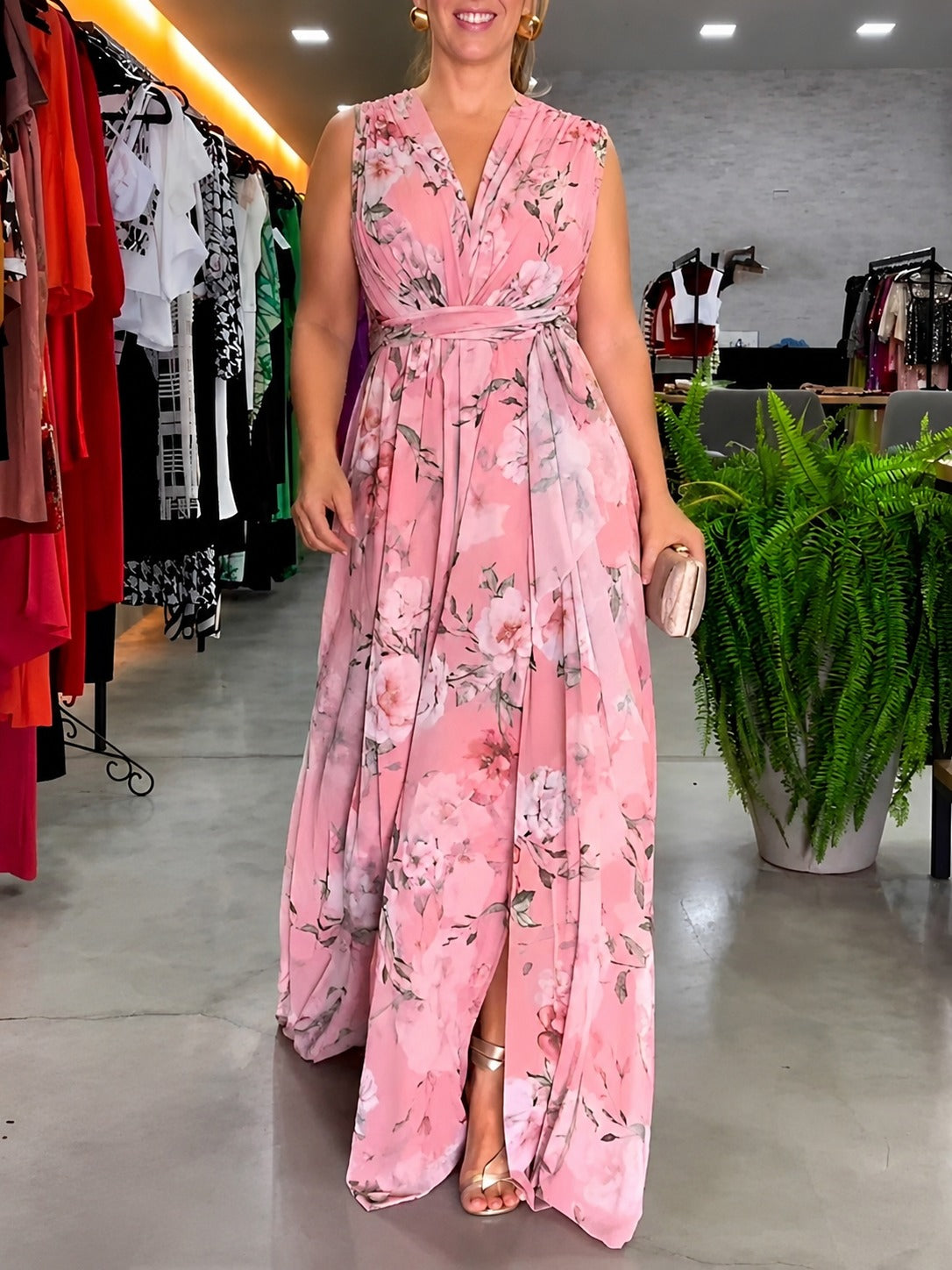 Hana - Robe Décontractée à Fleurs Sans Manches
