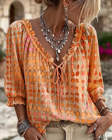 Candice - Blouse Élégante à Pois