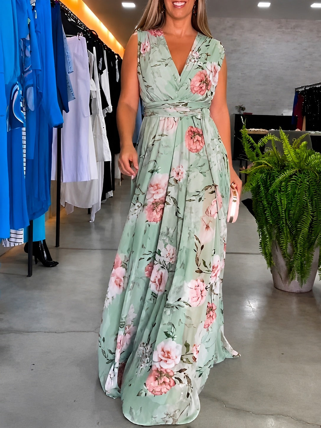 Hana - Robe Décontractée à Fleurs Sans Manches