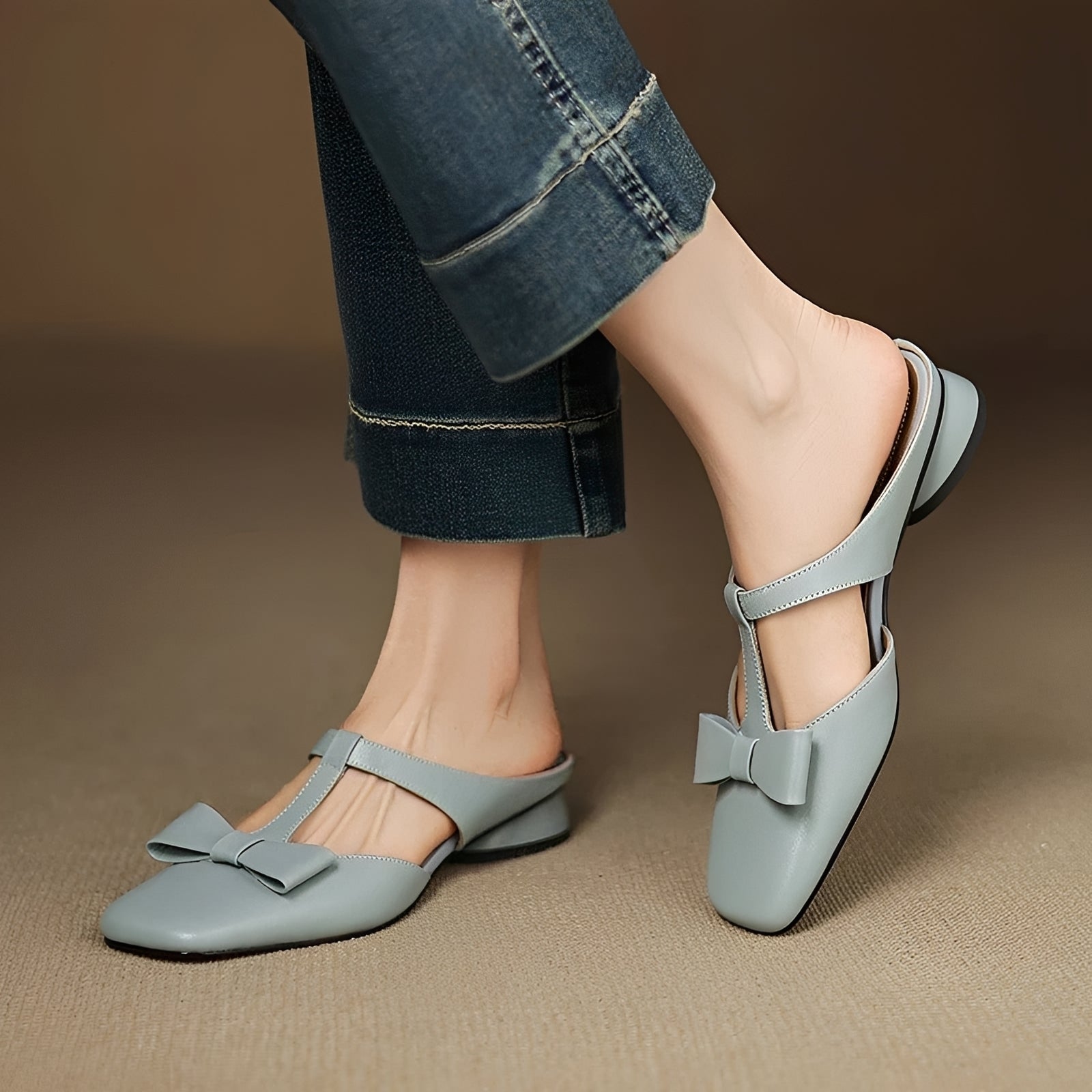 Jean - Mules Raffinées avec Nœud
