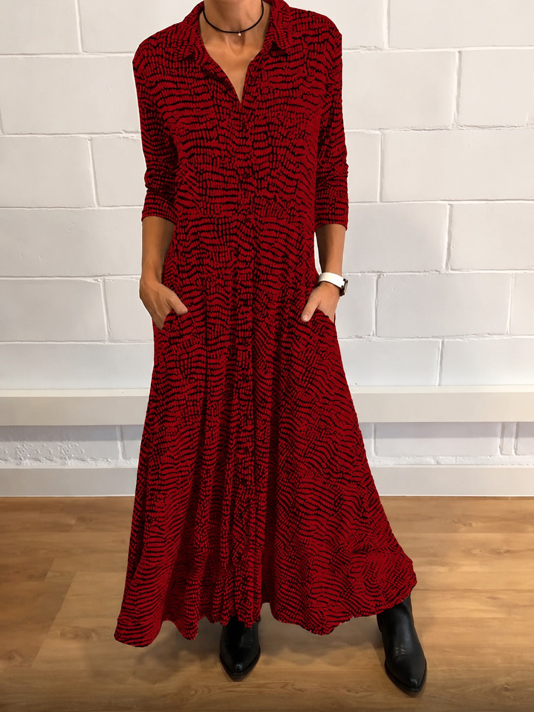 Salma - Robe Élégante avec Poches à Rabat