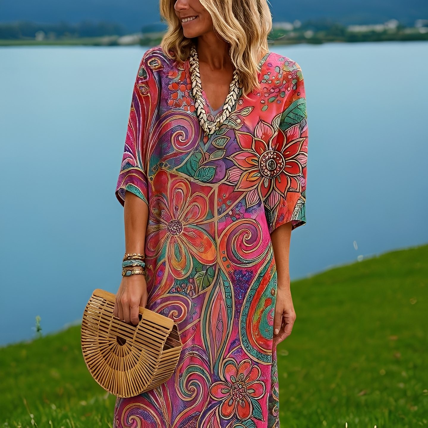 Amara - Robe à Motifs Floraux Variés